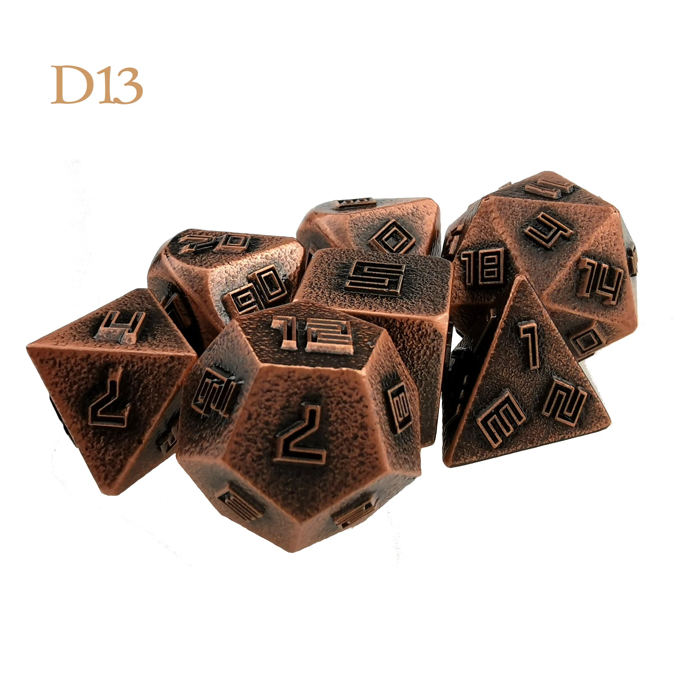 Набор металлических игральных костей Rollooo D4 D6 D8 D10 D12 D20 D % для ролевых игр с синей
