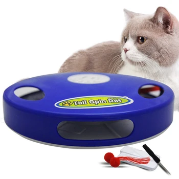 

New Funny Interactive Lovely Cat Toy Tail Spin Rat Electric Squeak Pet Toys Electric Squeak Entertainment Toy For Cat Pet 5