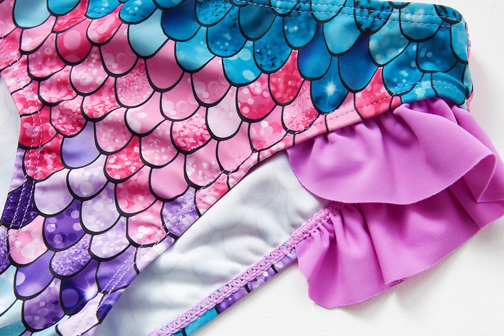 Children Swimsuit 2~12Y Girls Swimwear Two pieces Fish Scale Kids Bikini set Swimming outfit for Girls