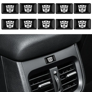 

10PCS 3D Car Styling Decorative Epoxy Resin Emblem Badge Sticker Decals For Transformers Autobot Decepticons Auto Accessories