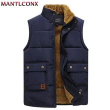 MANTLCONX зимний мужской жилет для мужчин размера плюс 6XL 7XL теплая куртка без рукавов мужской зимний жилет мужской жилет Повседневные Пальто
