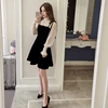 Elegant Two Piece Dress Women Autumn Winter Korean A-Line Tops and Black sundress Streetwear dress vestidos ► Photo 3/6