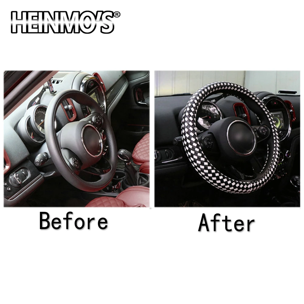 Для Mini Cooper JCW Clubman Countryman универсальный из искусственной кожи чехол рулевого колеса автомобиля Наклейка украшения Стайлинг внутренние аксессуары