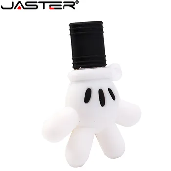 

JASTER Fashion hot selling creative U Disk cartoon Mickey's palm real capacity USB 2.0 64GB 32GB 16GB 8GB 4GB flash drive
