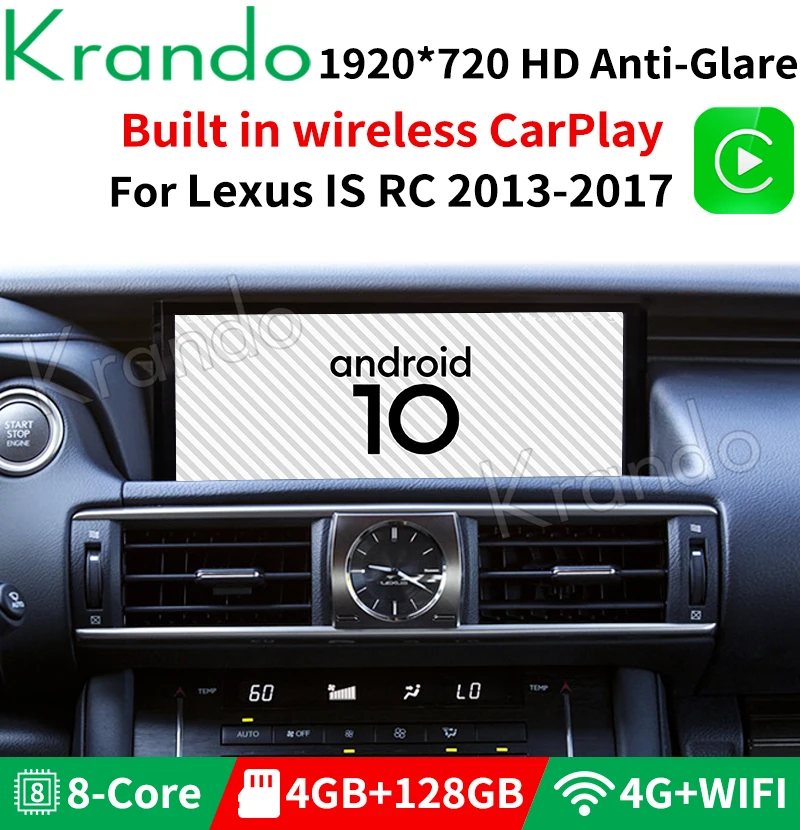 Krando Android 10 0 25 ''автомобильный Радио мультимедийный плеер 4G 64G для Lexus IS RC 2013 2018