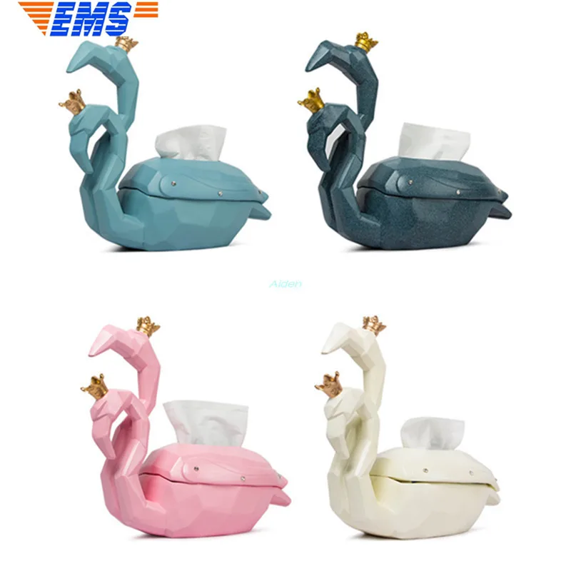 12" Animal Simulation Home Decorations Phoenicopteridae Multi-functional Tissue Box Art Craft Creative Present Resin 31CM Z2488 | Игрушки