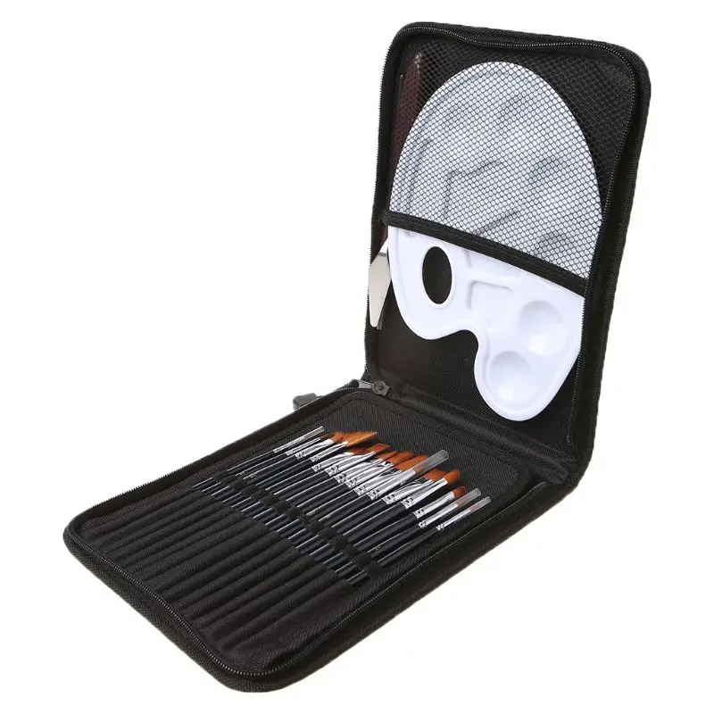 18 шт./компл. Краски кисти Деревянная акриловая Краски ing палитры гуашь косметический набор для ногтей, ручки для рисования, D08B