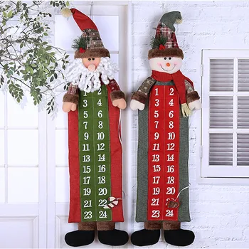 

Christmas Advent Calendar Santa Claus Snowman Hanging Christmas Calendar Door Wall Window Christmas Decor Xmas Gift Dropship/c