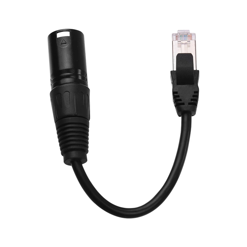 RJ45 мужской сетевой разъем для 3-Pin Mini XLR Мужской кабель-удлинитель DMX512 кабель для сцен и студий кабели провода черный 1 м