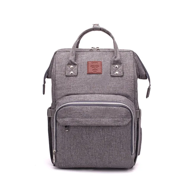 Сумка для подгузников для мамы, большая вместительность, детские сумки для подгузников, дизайнерская сумка для коляски для кормления, модный рюкзак для путешествий, сумка для ухода за ребенком - Цвет: Grey