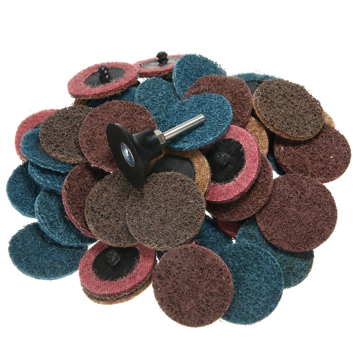 45Pcs Sanding Discs Fine Medium Coarse Roll Lock Surface Conditioning Sanding Discs with 1Pcs Roloc Disc Pad Holder For Abrasive