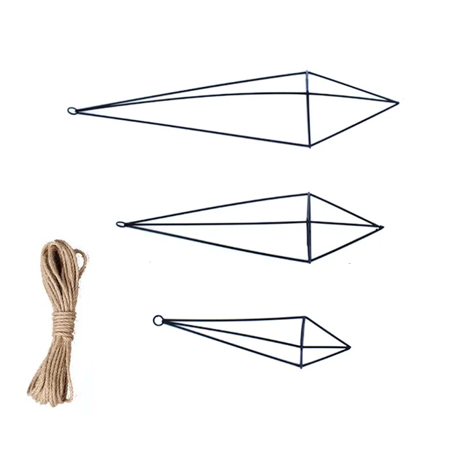 Fém Függő Növényi Edény Növény Tartó Légnövényekhez Láncokkal Falfüggő Geometriai Légnövények Állvány - Image 6