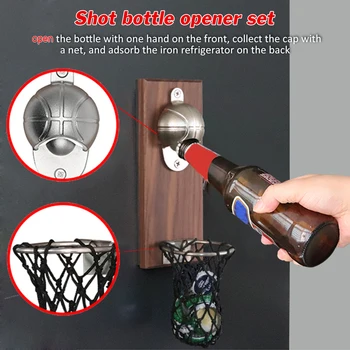 

Creative Bottle Opener Basketball Wall Bottle Opener Wall Mounted with Magnetic Beer Opener Gift Kitchen Bottle Open Tool