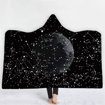 

Hooded Blanket Mandala Tai Chi Thickening Warm Blankets Wearable Fleece Cloak Magic Siesta Wear Family Blanket For Kids Dropship