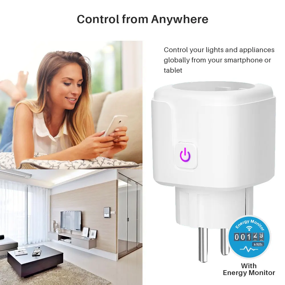 Smart Plug WiFi Socket EU 16A Power Monitor Timing Function Tuya SmartLife  APP Control Works With Alexa Google Assistant Yandex - AliExpress