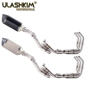 

Motorcycle Carbon Fiber Colors Exhaust Muffler Escape Full System Slip On Middle Pipe For Yamaha MT09 TRACER FZ09 2014-2018
