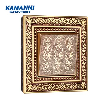 

Kamanni Fashion Pass Through Wall botton Switch 1 2 3 Gang 1 2 Way On / Off Switch gold Art Weave Light Switch