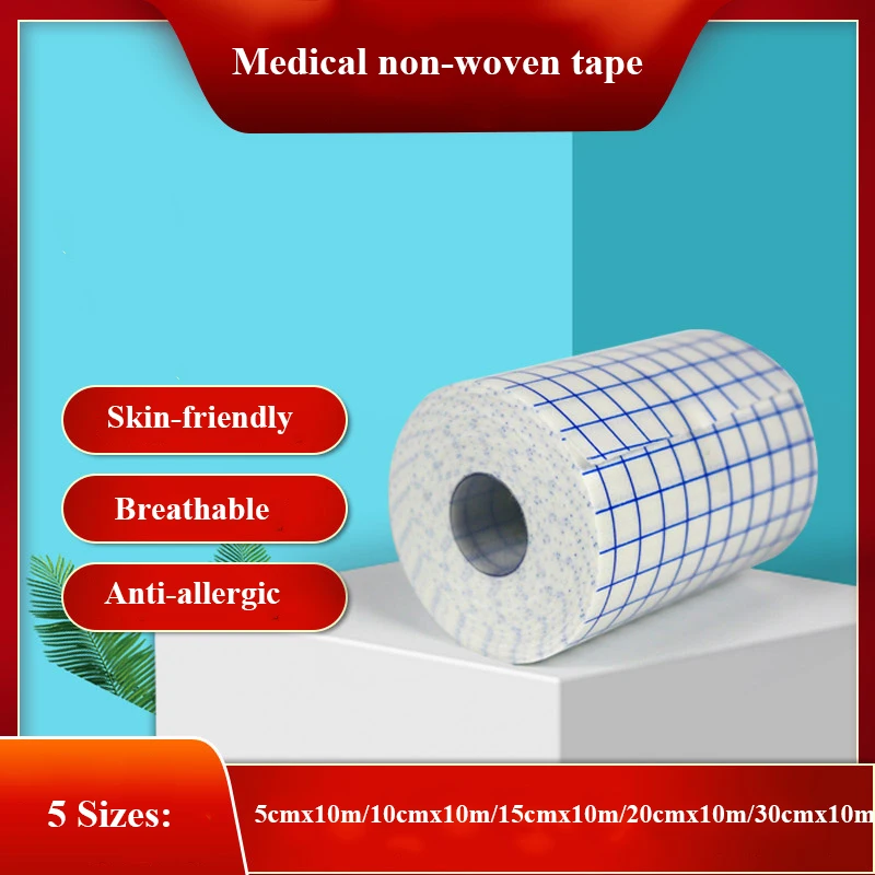 2Rolls White Medical Self-adhesive Non-woven Tape Gauze Plaster Wound Dressing Fixing Tape Cover Tattoo Scar 5/10/15/20/30cmx10m