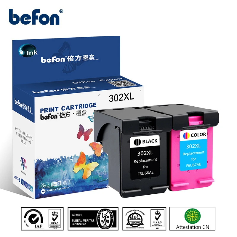 Befon Cartucho de tinta para impresora HP 302XL, repuesto de tinta  compatible con HP 302, HP302, Deskjet 1110, 1111, 1112, 2130, 2131, 2132,  negro|replacement cartridge|cartridge for hpink cartridge for hp -  AliExpress