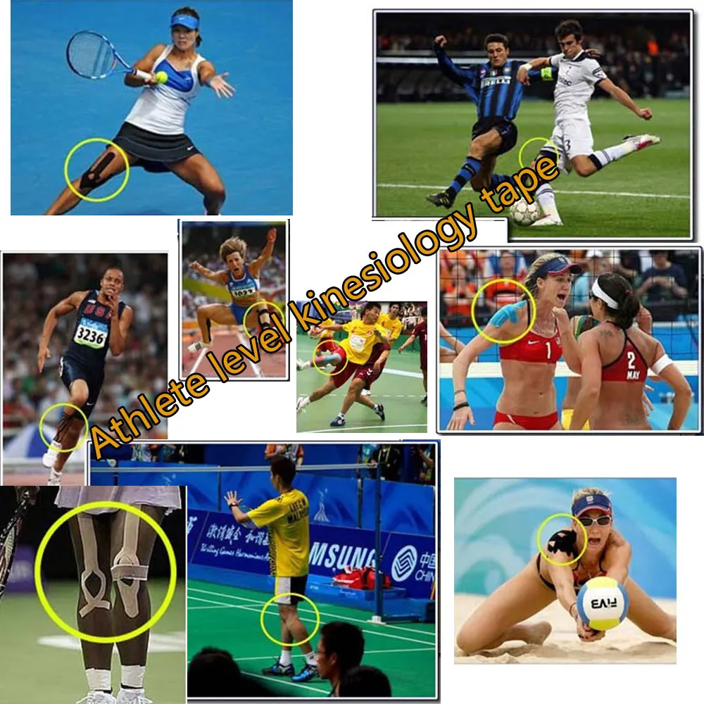 5 Size Kinesiology Tape Muscle Bandage Sports Cotton Elastic Adhesive Strain Injury Tape Knee Muscle Pain Relief Stickers