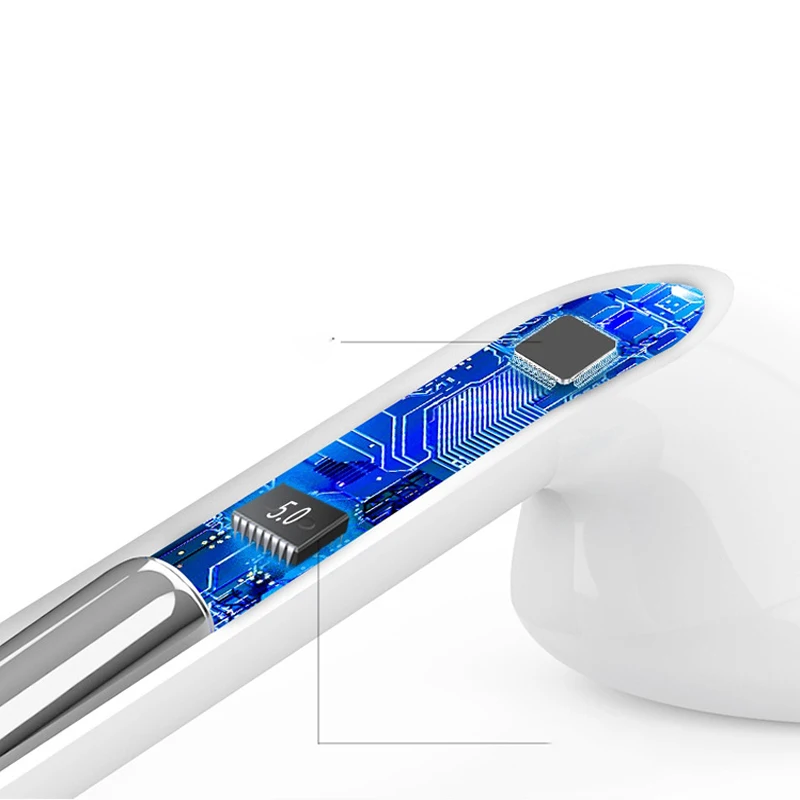 Действительно беспроводная Bluetooth гарнитура двойная ручка Спорт Бег Половина в уши Скрытая мини гарнитура для Apple Android