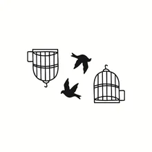 Bird And Cage Design Waterproof Temporary Tattoo Sticker Wrist Leg Fake Tattoo Water Transfer Sticker Men Women