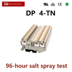 Dinkle dp 4 tn um em dois saída mola gaiola tira fio conexão conector elétrico din trilho terminal bloco phoenix st4