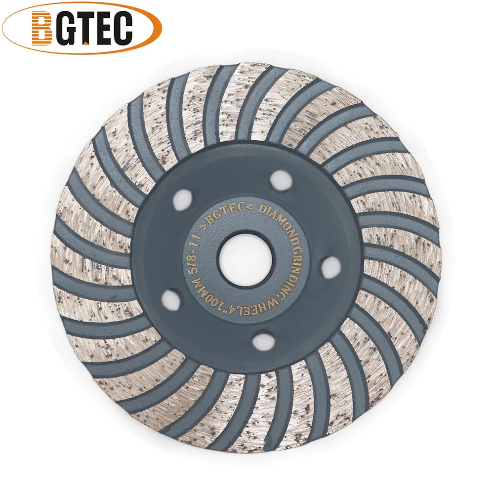 4-Inch Diamond Concrete Grinding Wheel - 12 Turbo Segments With 5/8-11 Arbor