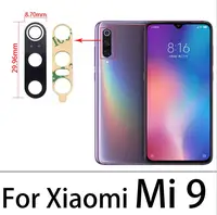 Soczewka aparatu tylnego osłona obiektywu z uchwytem na ramkę z naklejką części zamienne do Xiaomi Mi9 Mi 9 Se Mi 11 4