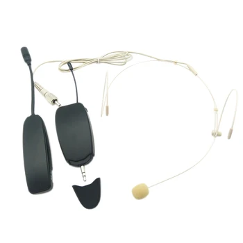 

UHF Wireless Microphone Headset 2 in 1 Lavalier Head-Wear Mic 50M Range Voice Amplifier for Speech Teaching