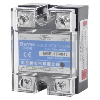 

24-480V AC DC to 3-32VDC Output Single Phase SSR Solid State Relay 40A