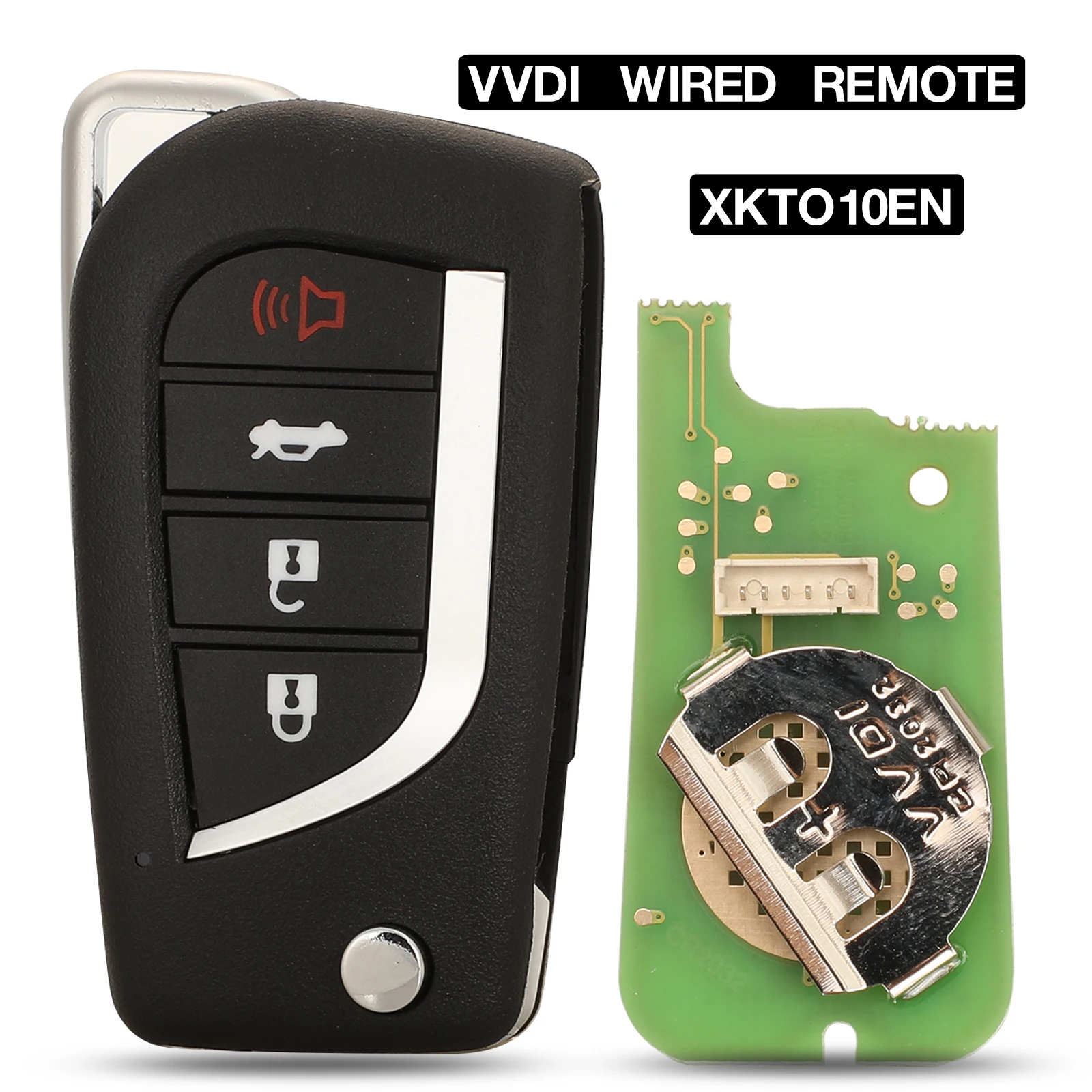 

Jingyuqin 4 кнопки PN:XKTO10EN VVDI проводной универсальный супер складной автомобильный ключ с дистанционным управлением для VVDI Key Tool (английская версия)