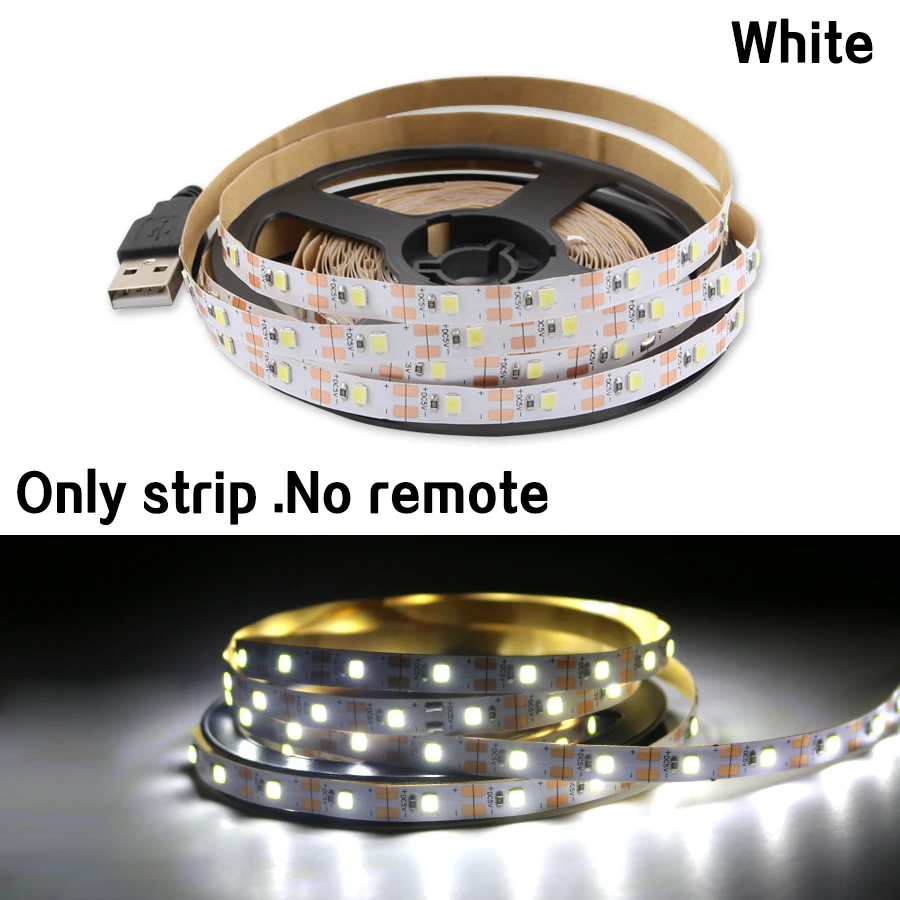 SMD 2835 USB Светодиодная лента постоянного тока 5 В RGB гибкая ТВ ПОДСВЕТКА 60 светодиодный 5 м 2835 Светодиодный s диодный свет USB 5 в с 24 клавишами/3 ключа дистанционного управления