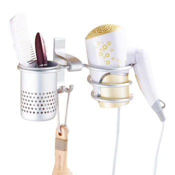 

Free punching hair dryer wall hanging bathroom shelf hair dryer shelf multi-function storage bathroom air duct frame