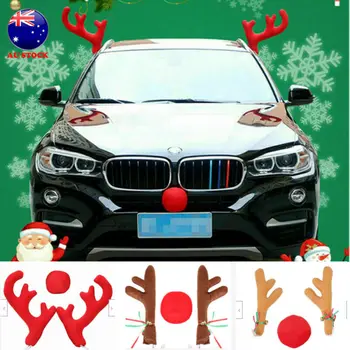 

Fashion Car Truck Christmas Day Sticker Clothing Reindeer Horn Nose Set Christmas Rudolph Elk Hot Selling Car Decoration