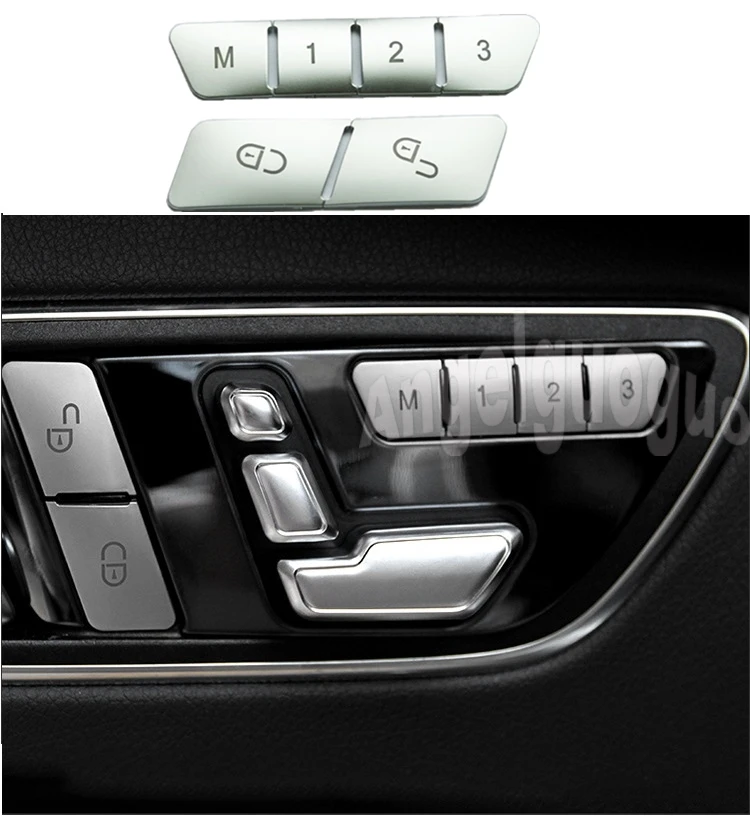 Car Styling for Mercedes Benz C E Class W204 W212 CLA/GLA/GLK/GLE/CLS/GL/ML/A Door Seat Memory Lock Buttons Trim Covers Stickers