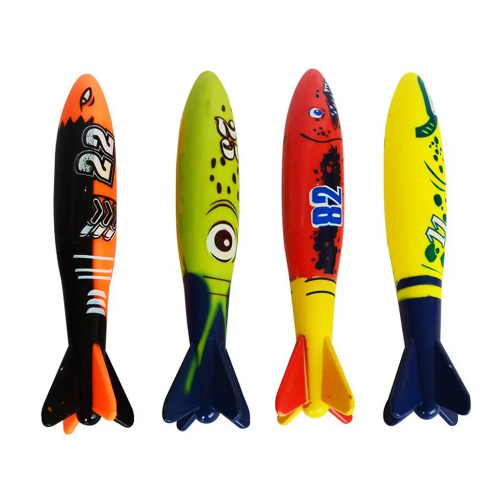 4Pcs/Set Diving Torpedo Underwater Swimming Pool Playing Toy Outdoor Sport Training Tool for Baby Kids Swimming Toy 3 4Pcs/Set Diving Torpedo Underwater Swimming Pool Playing Toy Outdoor Sport Training Tool for Baby Kids Swimming Toy 3