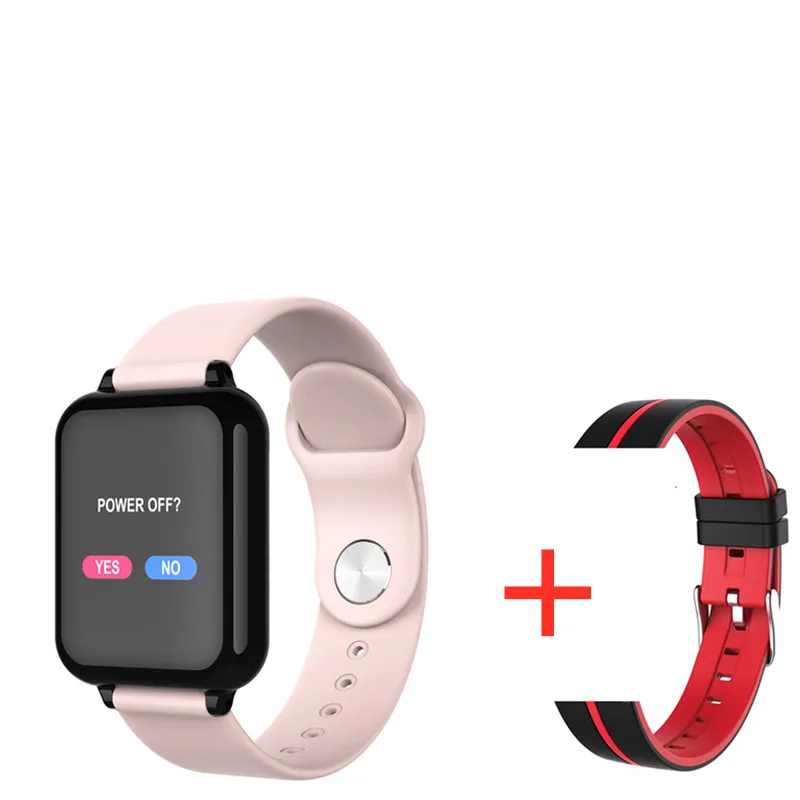 PK add 1 Red Strap B57 Смарт-часы для мужчин и женщин Смарт-часы фитнес-браслет трекер пульсометр несколько видов спорта для мужчин и женщин Смарт-часы - Цвет: PK add 1 Red Strap