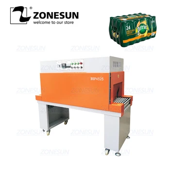 

ZONESUN Jet Heat Shrink Film Wrapping Machine Packaging Cosmetics Book Food CD Cookie Card Packing Machine