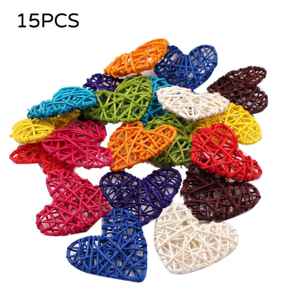 15PCS Love Color Rattan Thailand Lamp String Special Accessories Home Decoration Heart-shaped Ornaments Set | Дом и сад