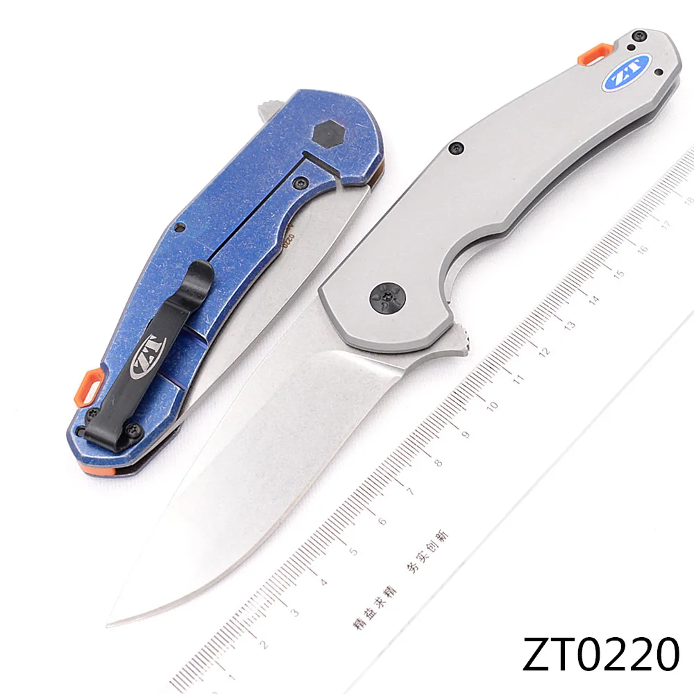Складной нож JUFULE ZT0220 D2 с титановым покрытием и стальным лезвием Карманный