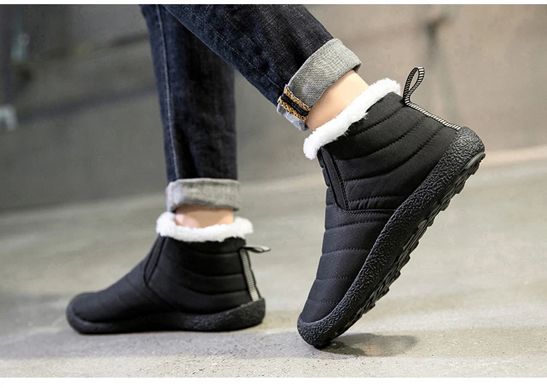 Hemmyi/ г. Зимние мужские ботинки высокого качества Короткие Плюшевые парные зимние ботинки сохраняющие тепло уличные мужские ботинки без шнуровки Размеры 35-46, дизайнерские