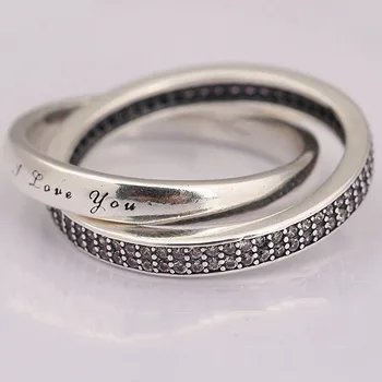 

Authentic 925 Sterling Silver Creative And Interwoven Promise Pan Ring To Pave The Way For Women Wedding Party Fashion Jewelry