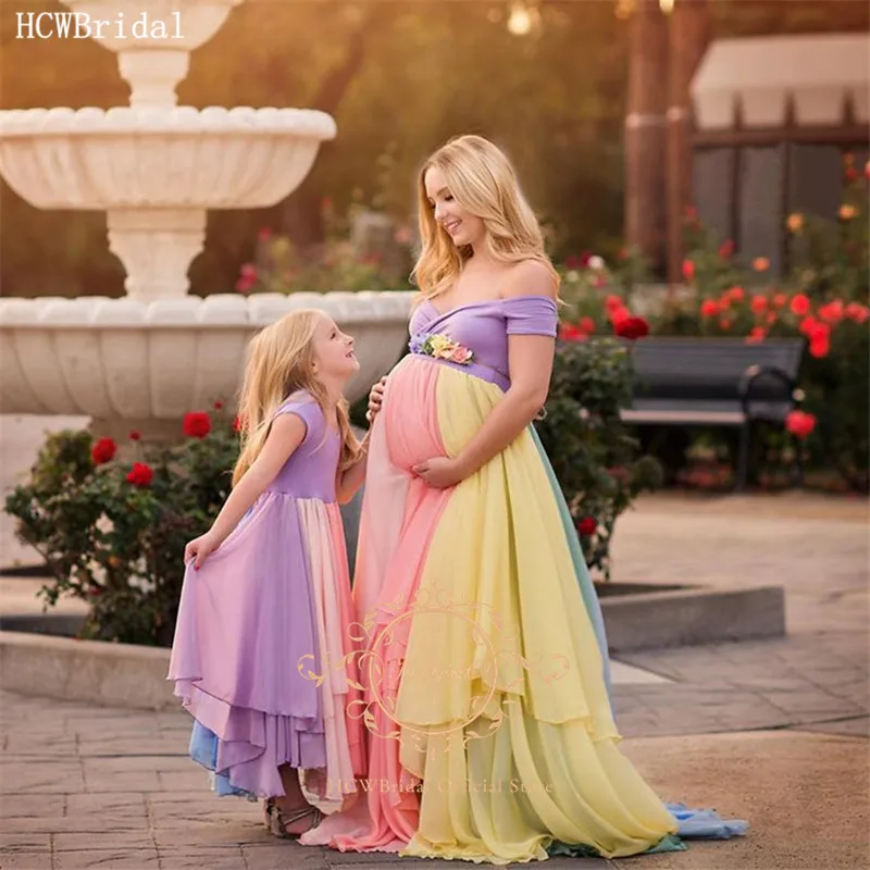 New Design Rainbow Chiffon Pregnant 