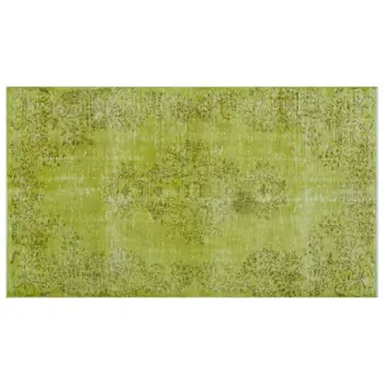 

Handmade Green Vintage Overdyed Turkish Area Rug 156x274 Cm-5'1''X8'12''