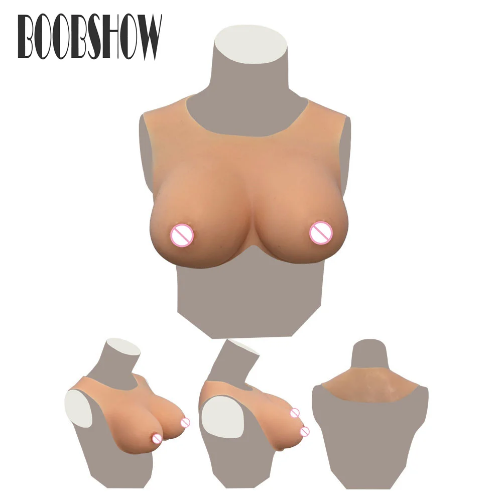 Realistic Fake Boobs Bodysuit Artificial Silicone Breast Forms Plate Tetas  For Crossdresser Cosplay Shemale Ladyboy Drag-Queen