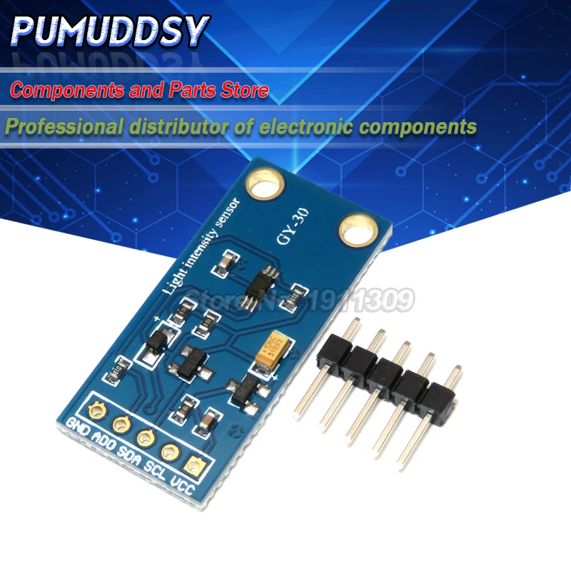 1 шт. GY-30 BH1750 BH1750FVI Chip la intensidad de luz Sensor Lighting para | Электронные компоненты и