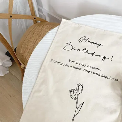 Настенный гобелен в скандинавском стиле с цветами корейская ткань ручная работа