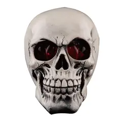 Светящаяся легкая игра смоляная Ночная лампа в форме черепа украшение на Хэллоуин Реалистичная Электроника вечерние Праздничная игрушка