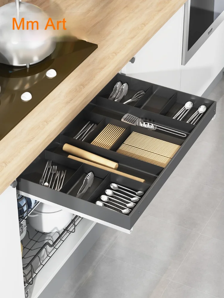 Kitchen Cabinet Tool Basket Cutlery Tray Kitchen Cabinet Removable Partition